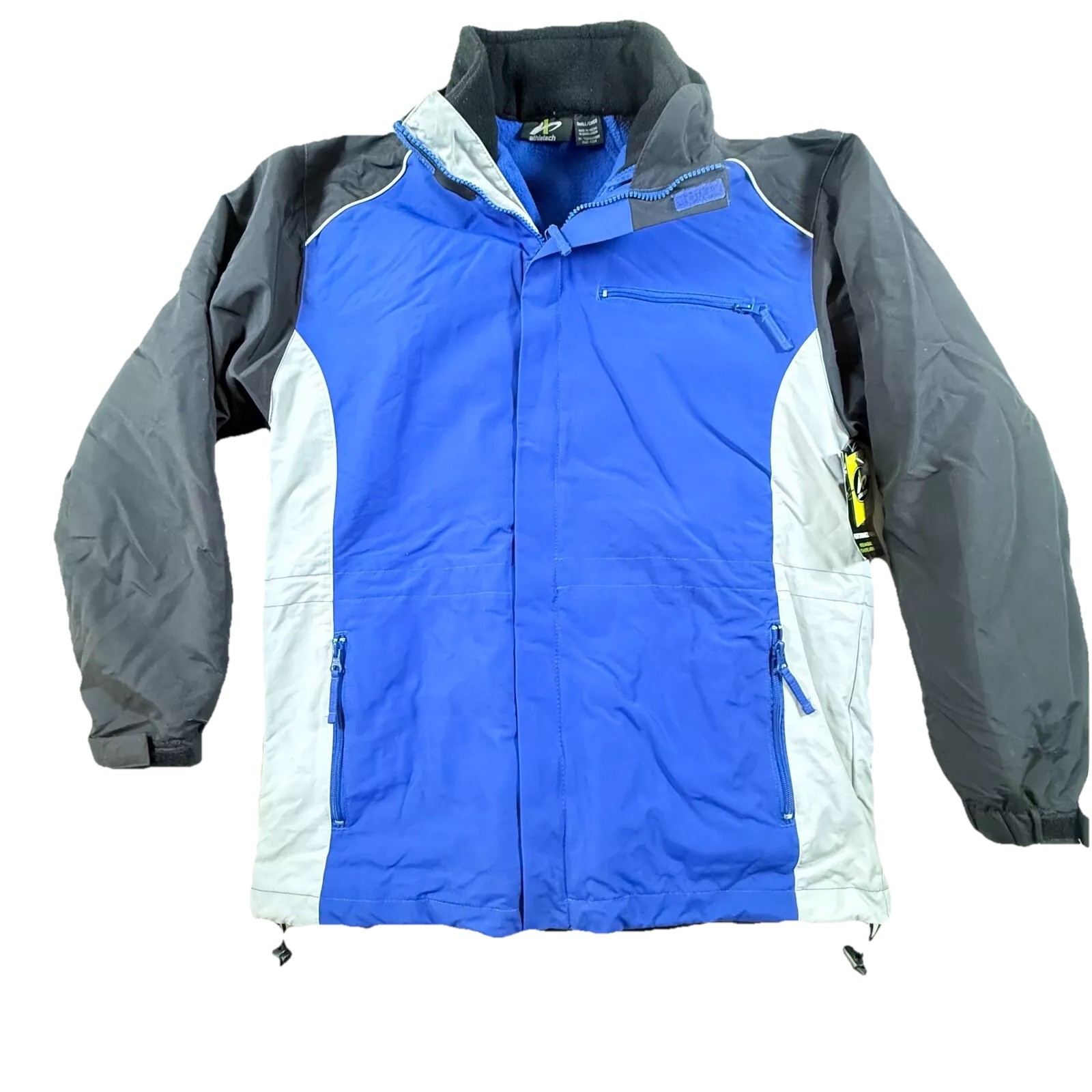 Athletech Mens Fleece Lined Full Zip 3-in-1 Parka Jacket Size S Blue Outdoor