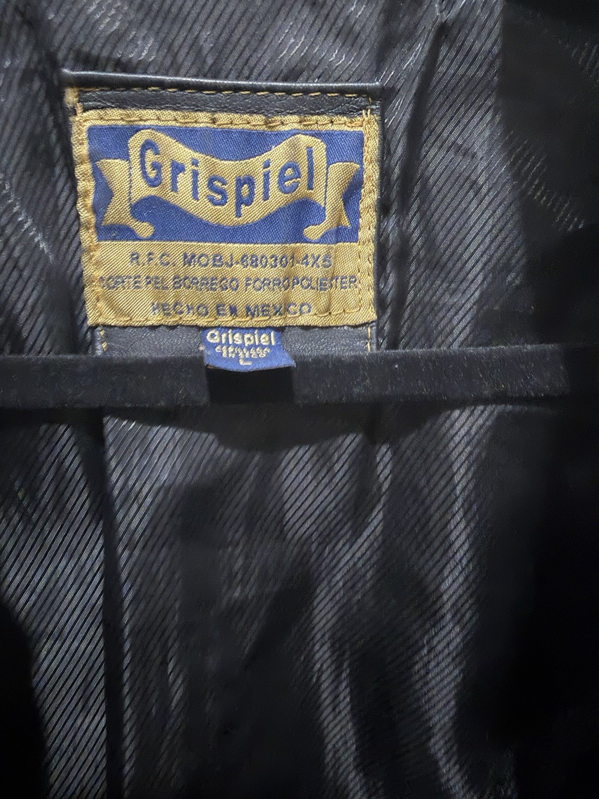 Women’s Vintage Grispiel Genuine Lambskin Leather Bomber Jacket Black Size L.