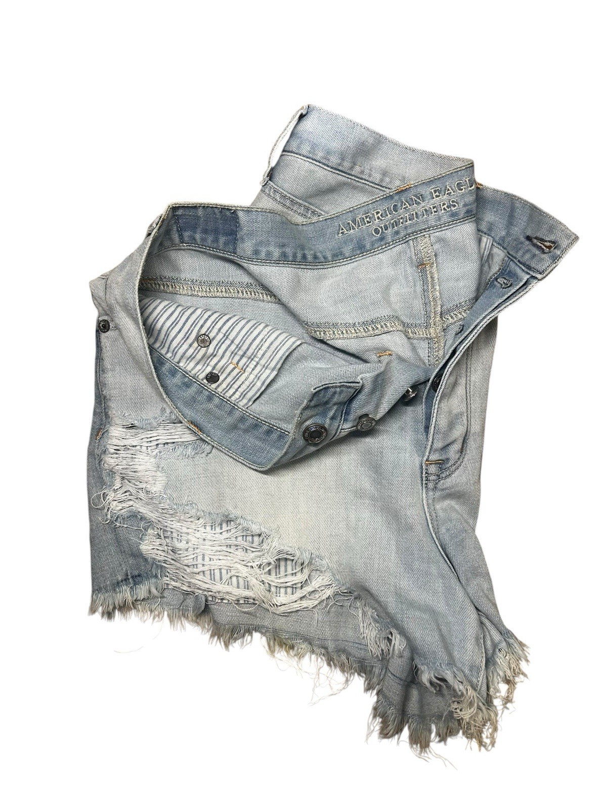 American Eagle Outfitters Vintage Hi-Rise Festival Cut Off Denim Shorts 14 Light