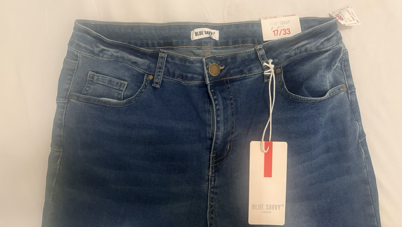 Blue Savvy Womens Denim Jeans Size 17/33 Medium Bootcut