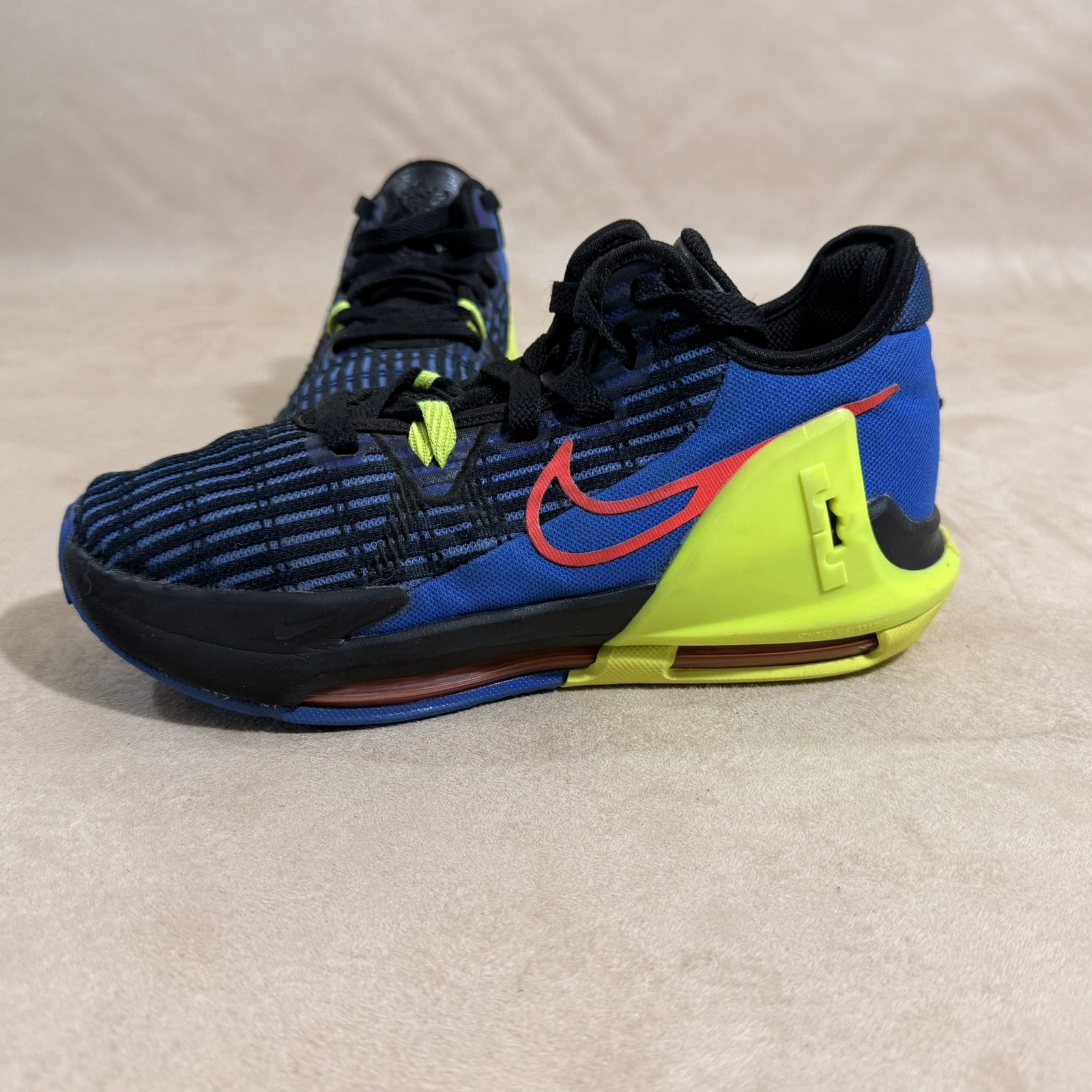 Nike Lebron 6 Witness Blue Black Neon DD0423-405 GS 5.5Y Basketball Shoes