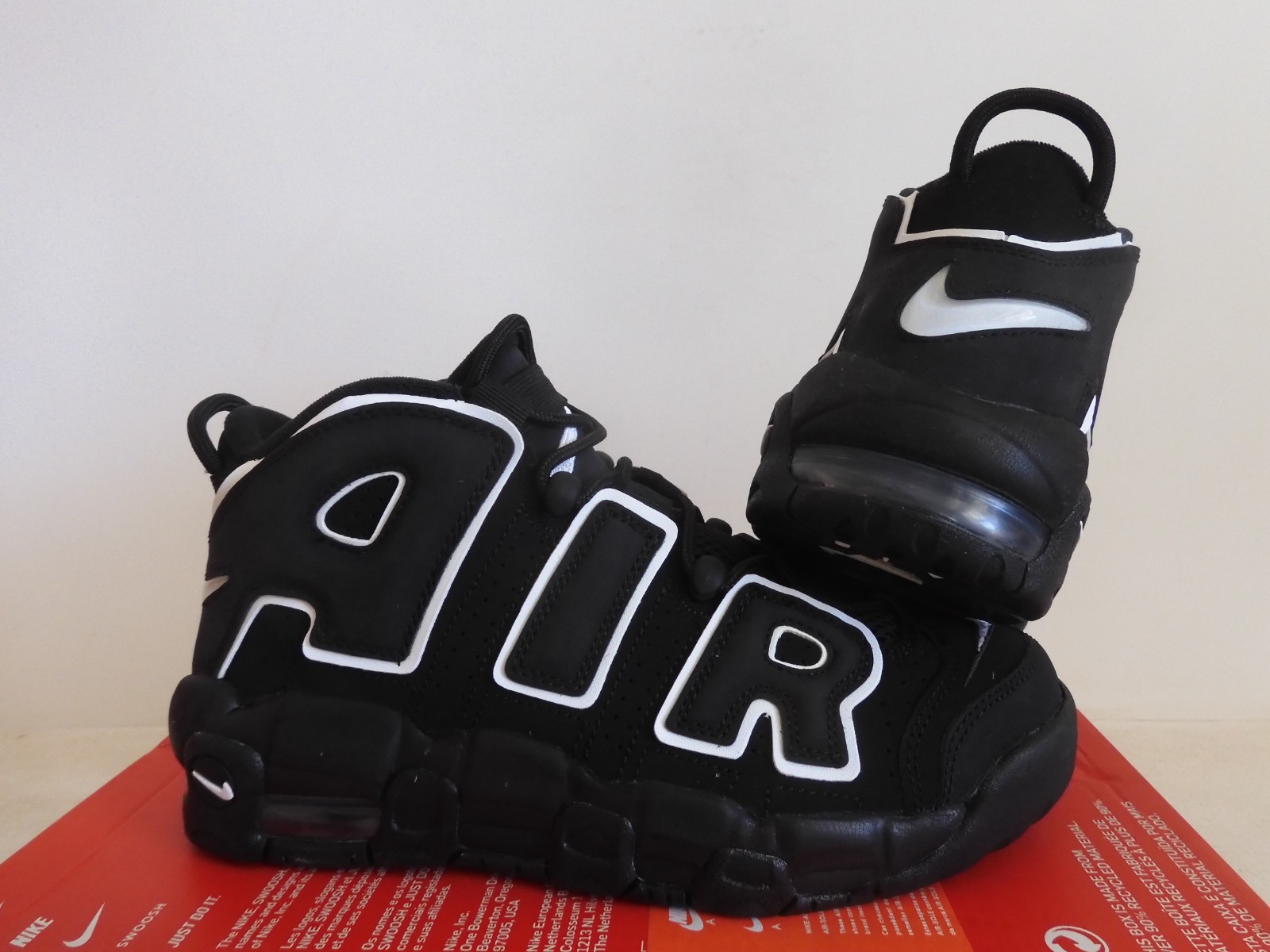 Nike Air More Uptempo (GS) Black-White-Black Sz 5Y Rare! [415082-002]