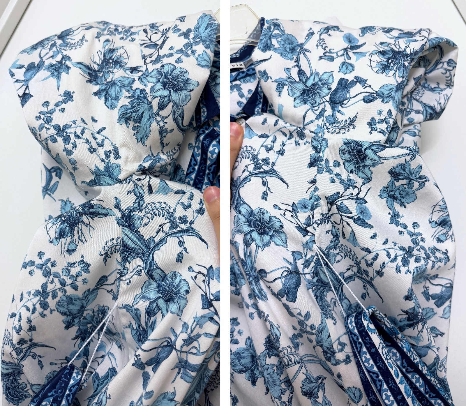Alice + Olivia Tanika Je L’adore Spring Sky Maxi Shirt Dress Blue Floral Belt S