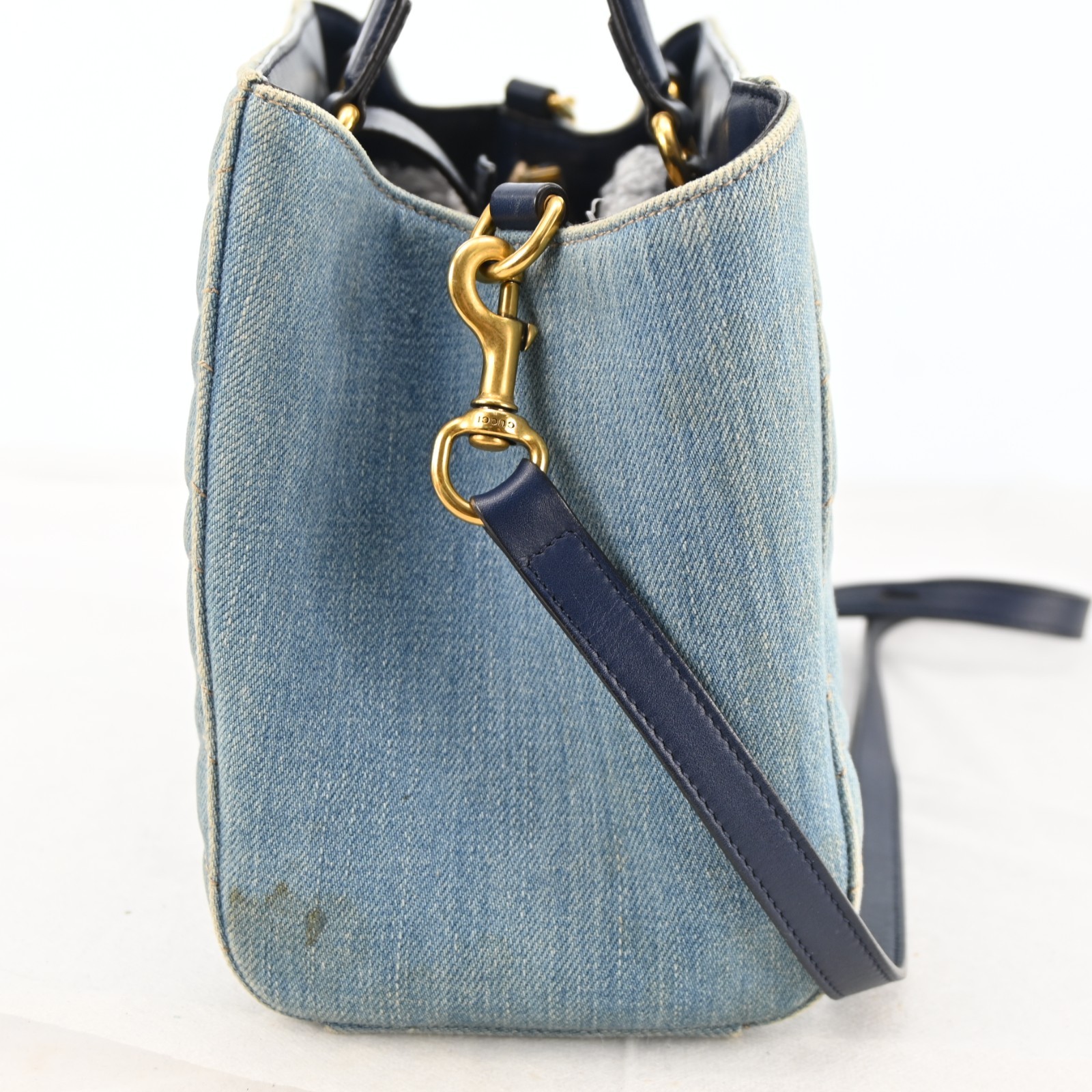 GUCCI 448054 Marmont denim x leather 2Way Hand Bag Shoulder Bag R3909YR805