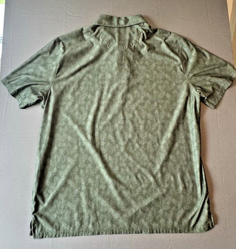 Men’s Ben Sherman Green Sport Polo Leaf Detail Size XL