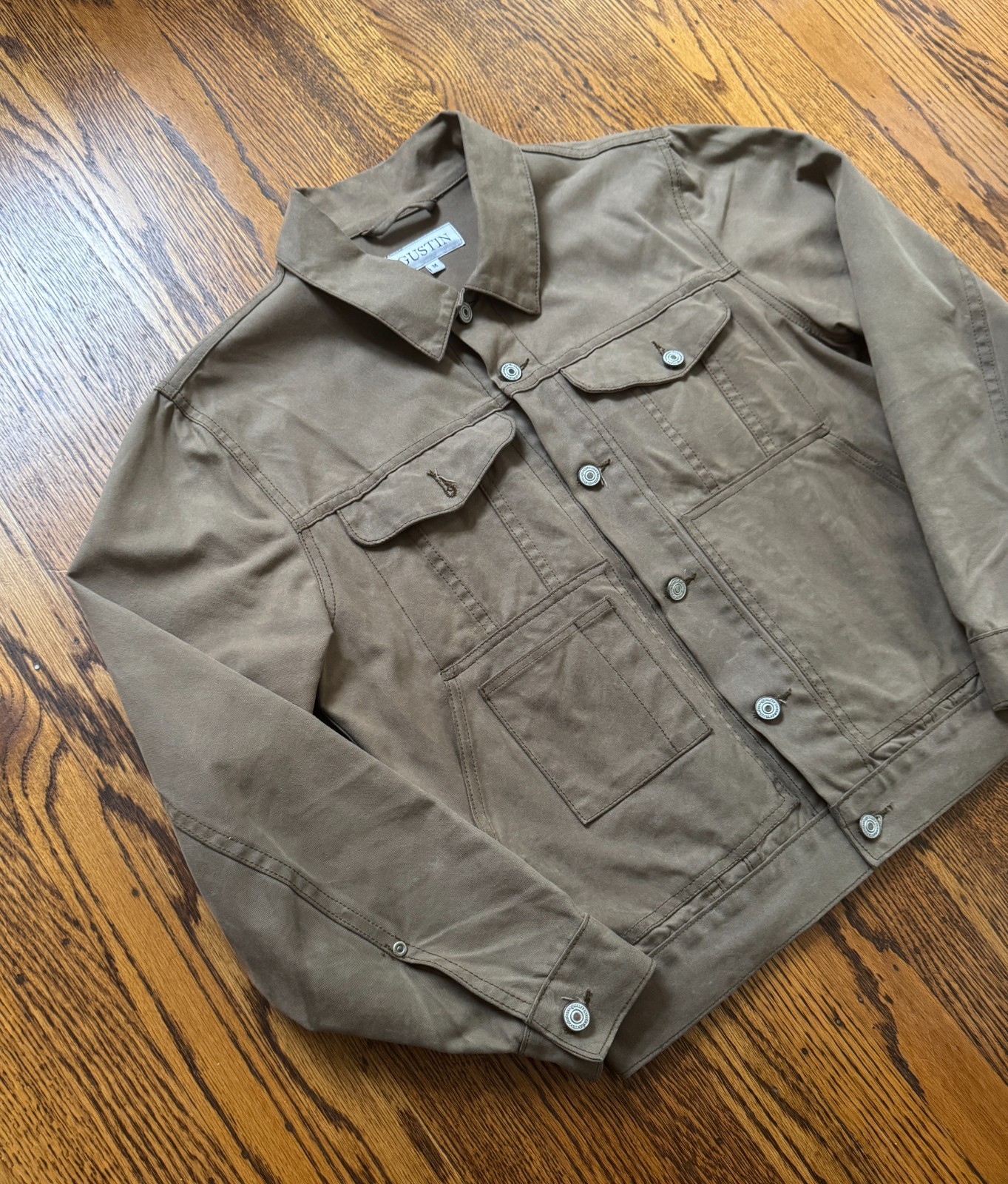 Gustin Waxed Canvas Jacket Medium Made in USA Cropped Beautiful Worn-In Patina