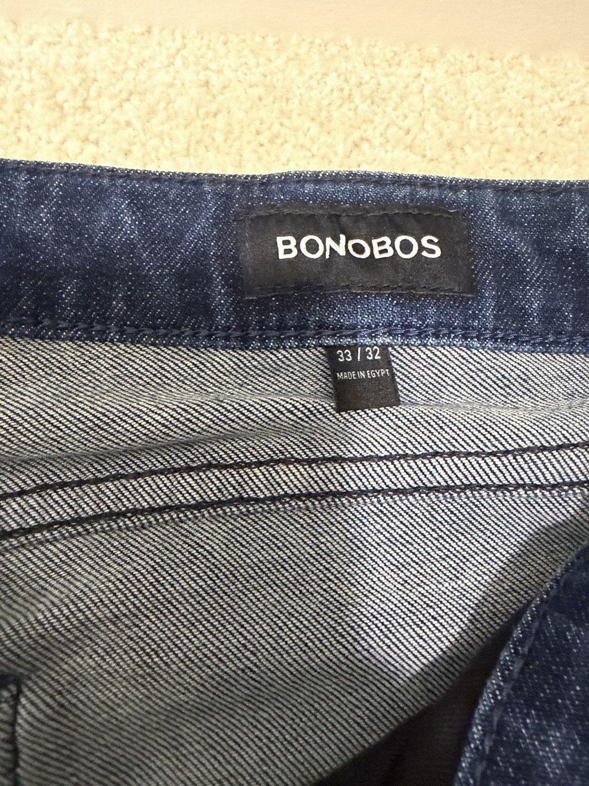 Bonobos Jeans Mens 33×32 Blue Straight Leg Faded Med Wash Denim Stretch Casual