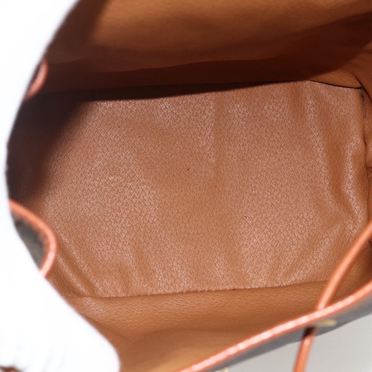 CELINE Macadam Canvas Backpack PVC Leather Brown Gold Auth YKZ829A