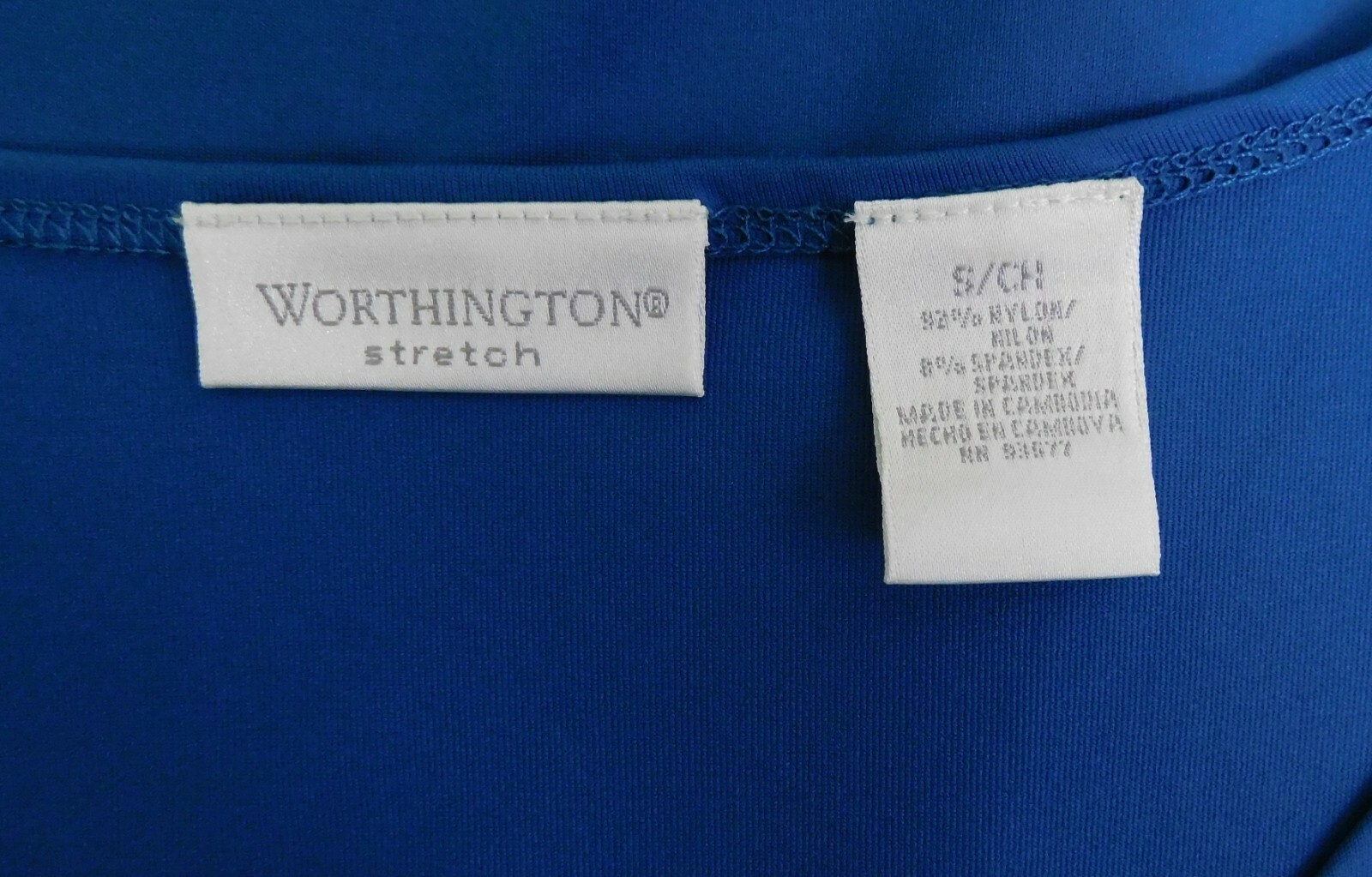 Worthington Women Shirt, Size S, Teal Blue, 92% Nylon, 8% Spandex