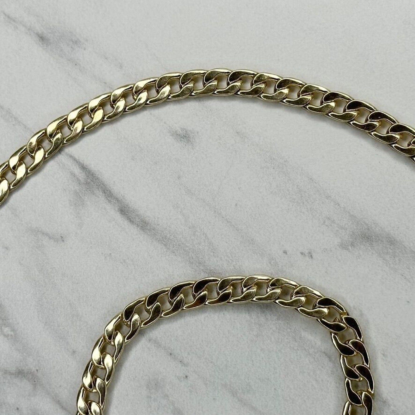 Gold Tone Flat Chain Link Purse Handbag Bag Replacement Strap