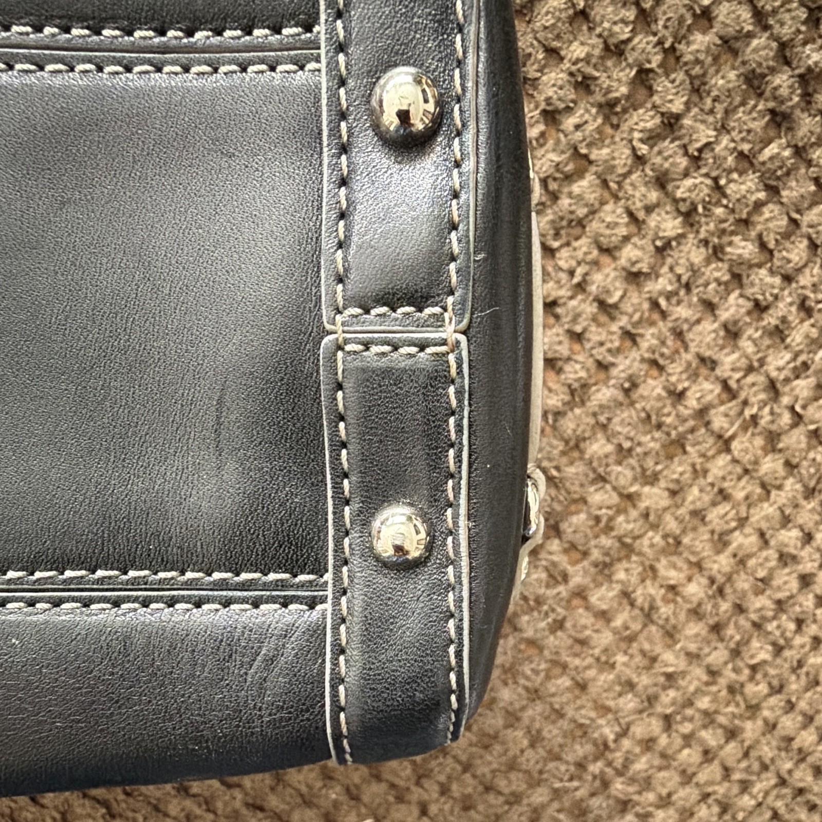 Cole Haan Black Medium Shoulder Bag Zip, Wristlet, Buckle Accent Silver Hardware