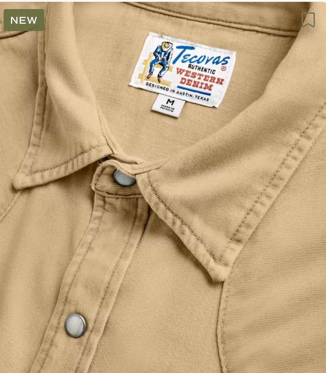 Tecovas Denim Long Sleeve Pearl Snap M $95 NWT