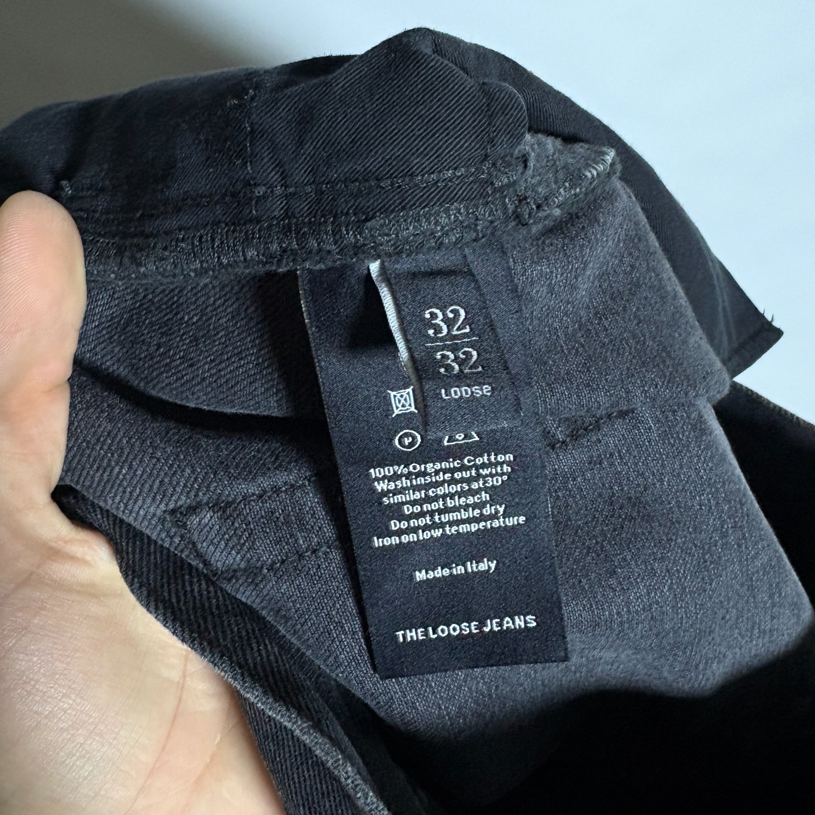 ASKET The Loose Jeans Organic Cotton Denim Baggy Size 32 x 32 Stone Washed Black