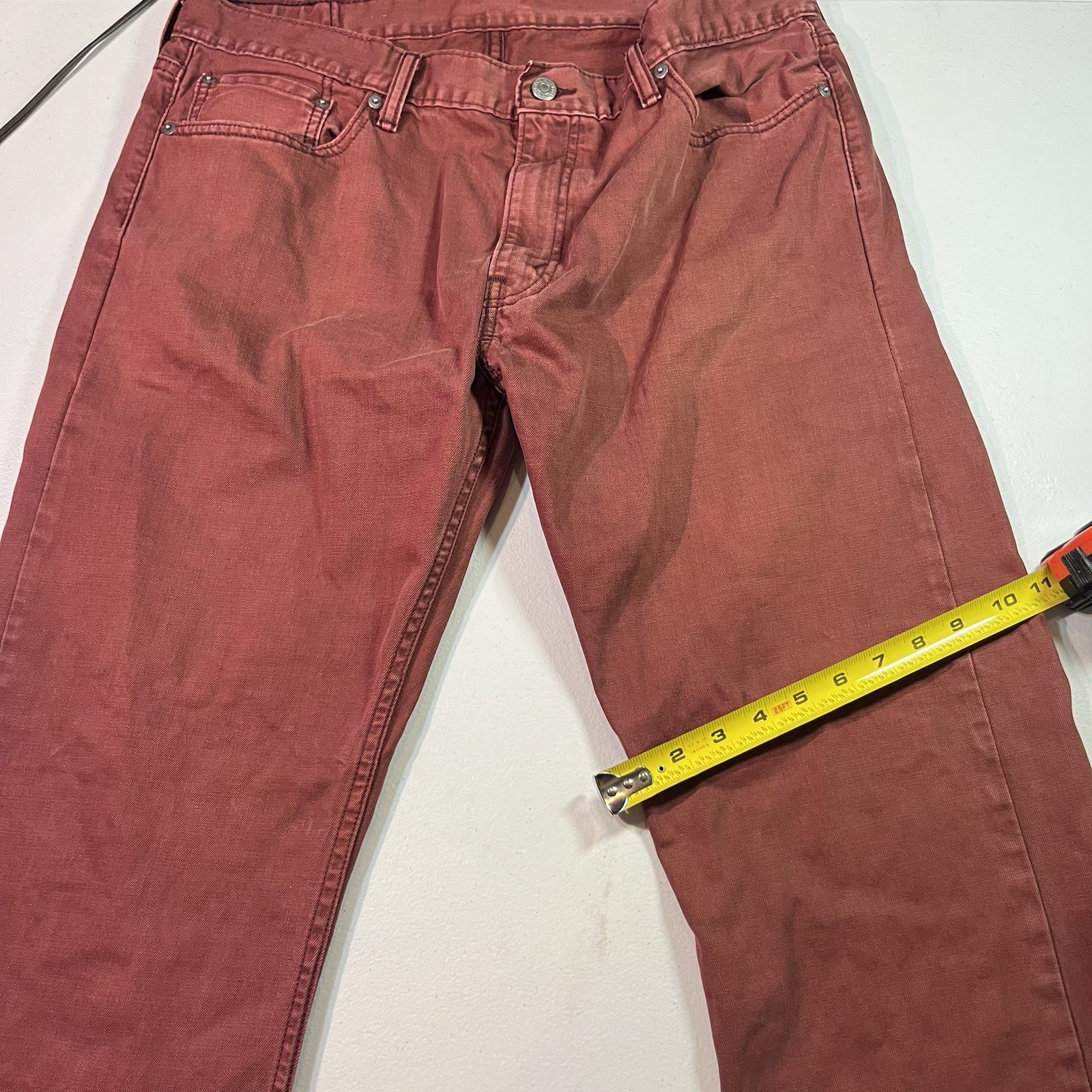 Levi’s 514 Jeans Men’s 36×32 NWT Rust Coral Red Straight Leg Stretch Pants Denim