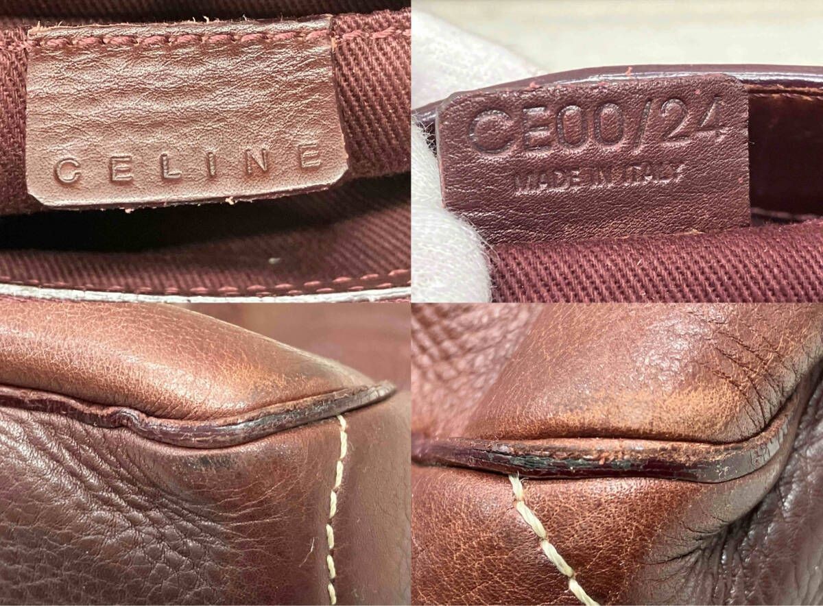 CELINE Boogie Bag Suede Brown Handbag Shoulder Tote Vintage Authentic