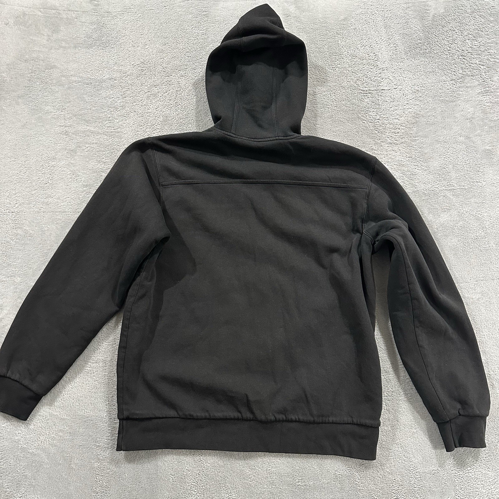 Quiksilver Mens XL Sherpa Lined Hoodie Jacket Full Zip Black Fleece Y2K Surf
