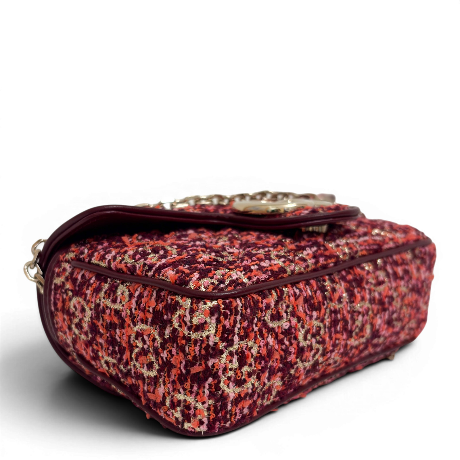 GUCCI GG Marmont Mini tweed Shoulder Bag Multicolor