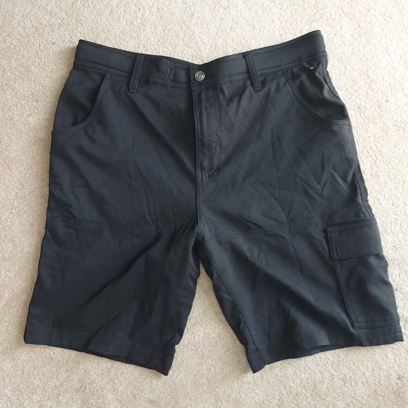 Gerry Performance Shorts Mens 34 Black Flat Front 9″ Stretch Outdoor Hiking