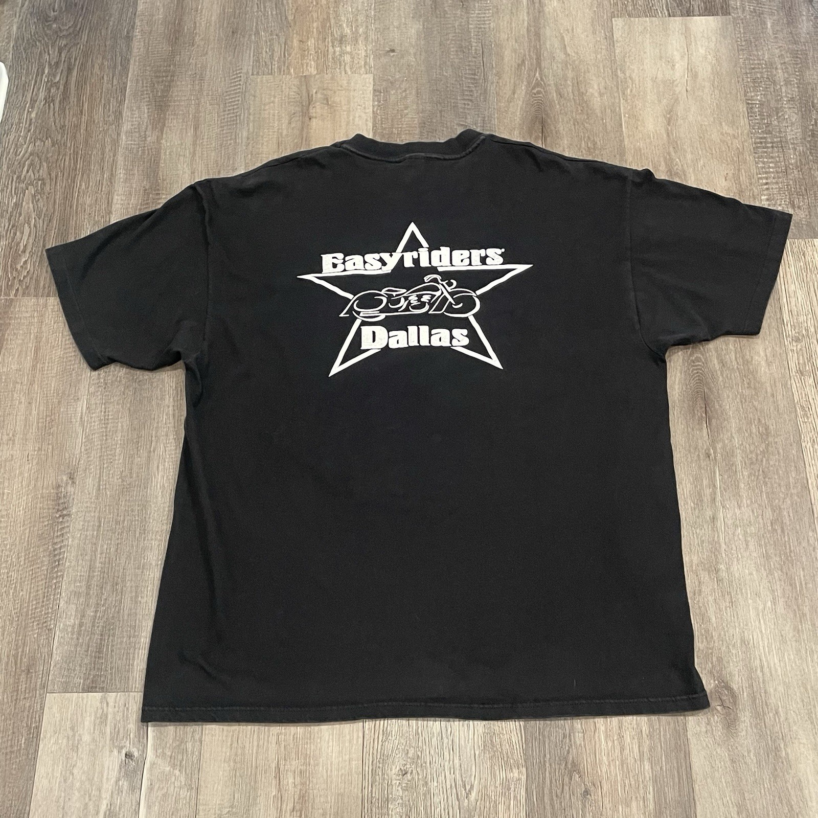 Easyriders Dallas Pocket T-Shirt Black Hanes Beefy 2XL 90s Biker Pre-Shrunk USA