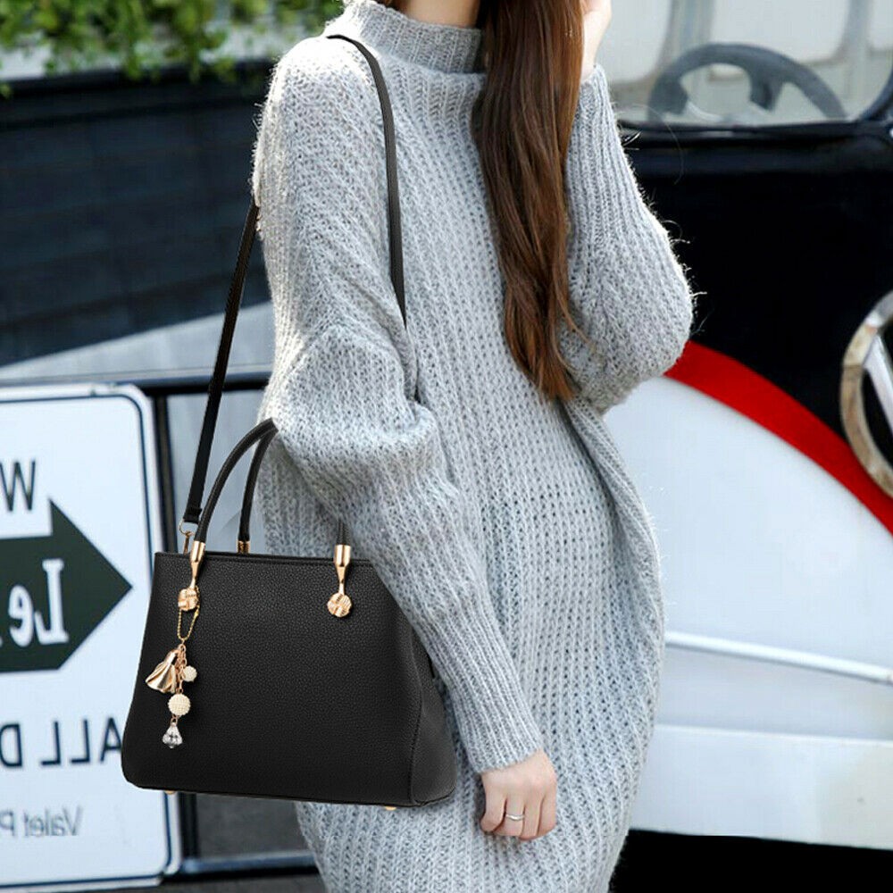 Women Large Leather Handbags Shoulder Bag Tote Purse Messenger Satchel Crossbody
