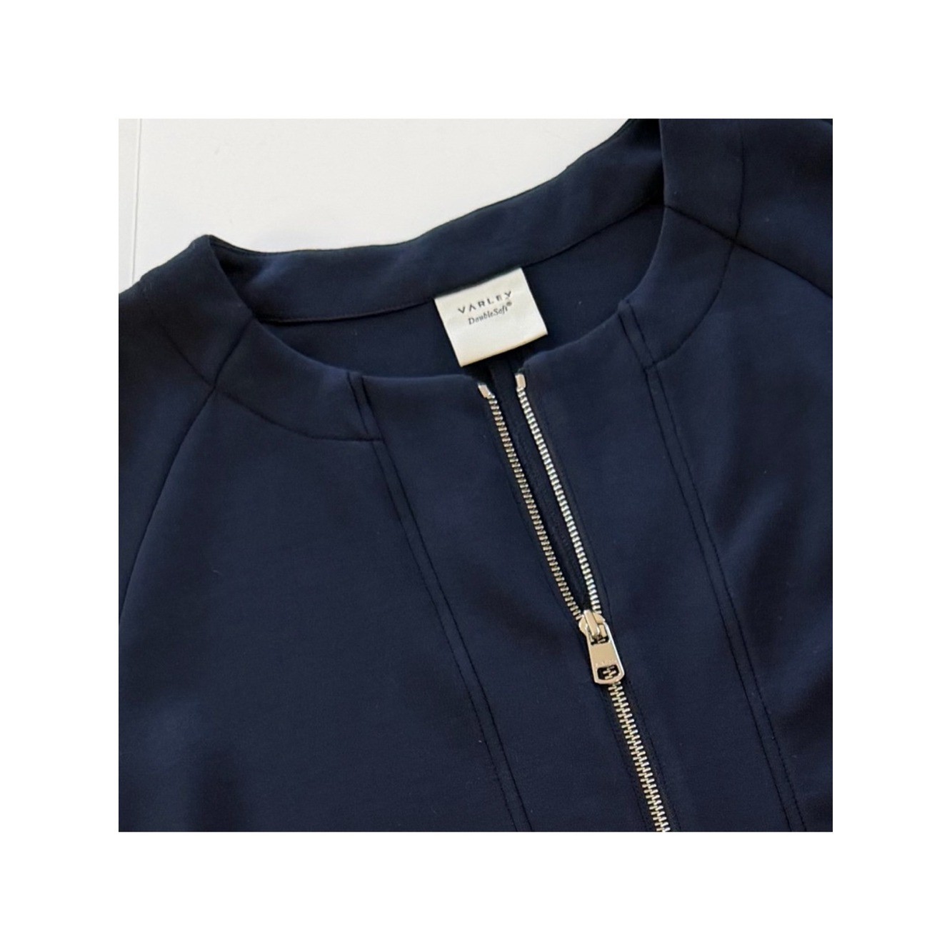 Varley Evereve Sweatshirt Jacket Women Augusta Zip Through Navy Doublesoft Sz M