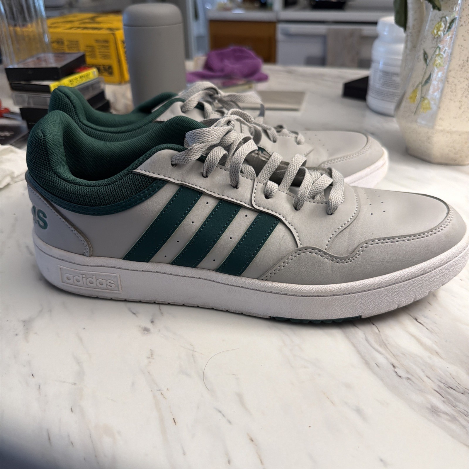 adidas Hoops 3.0 Low ‘Grey Collegiate Green’ IG7909 Men’s Sneakers Size 12