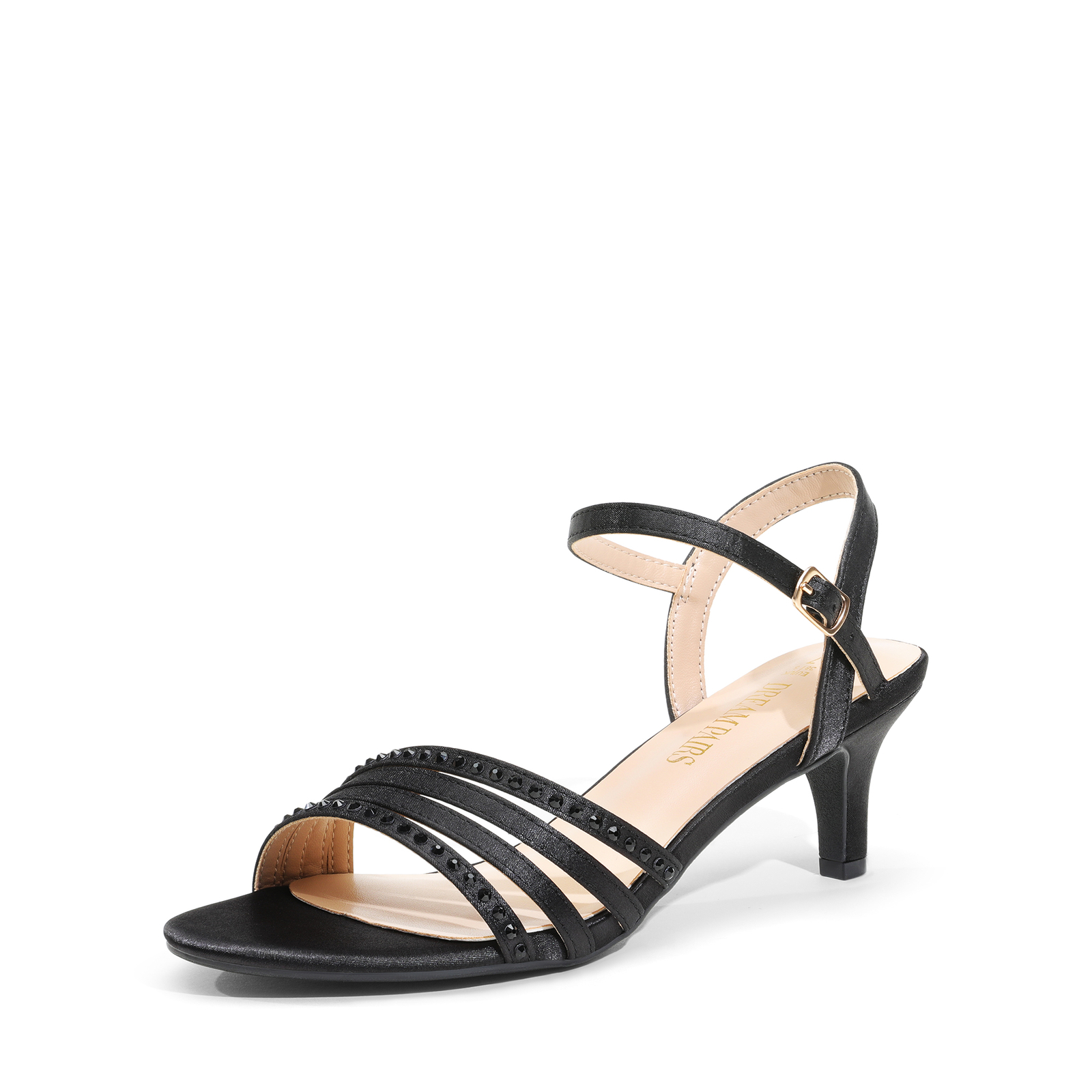 Women Ankle Strap Open Toe Low Kitten Heel Wedding Party Dress Heel Sandals NEW