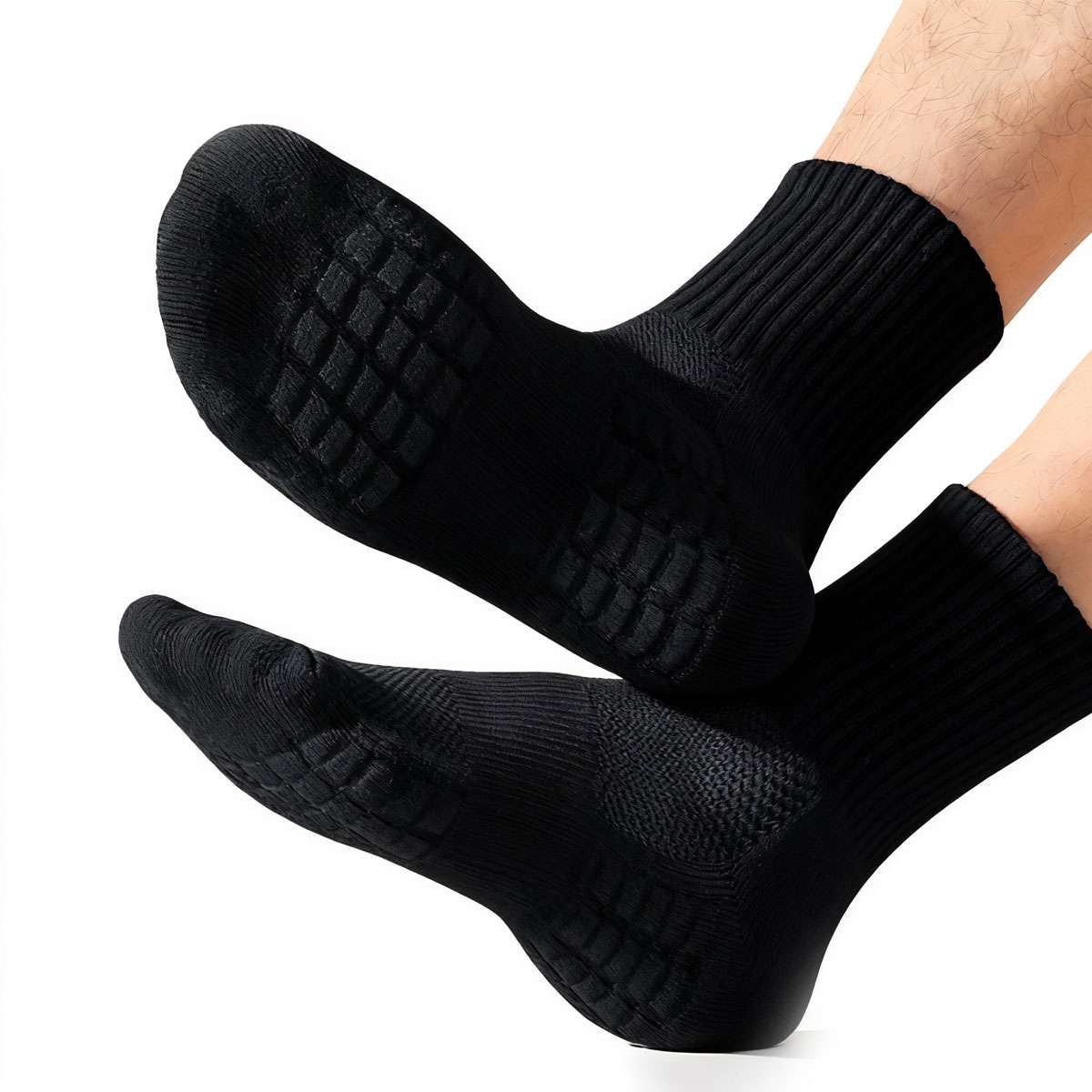 1/2/5 Pairs Mens Crew Socks for Work Sports Athletic Cotton Socks Size 5.5-11
