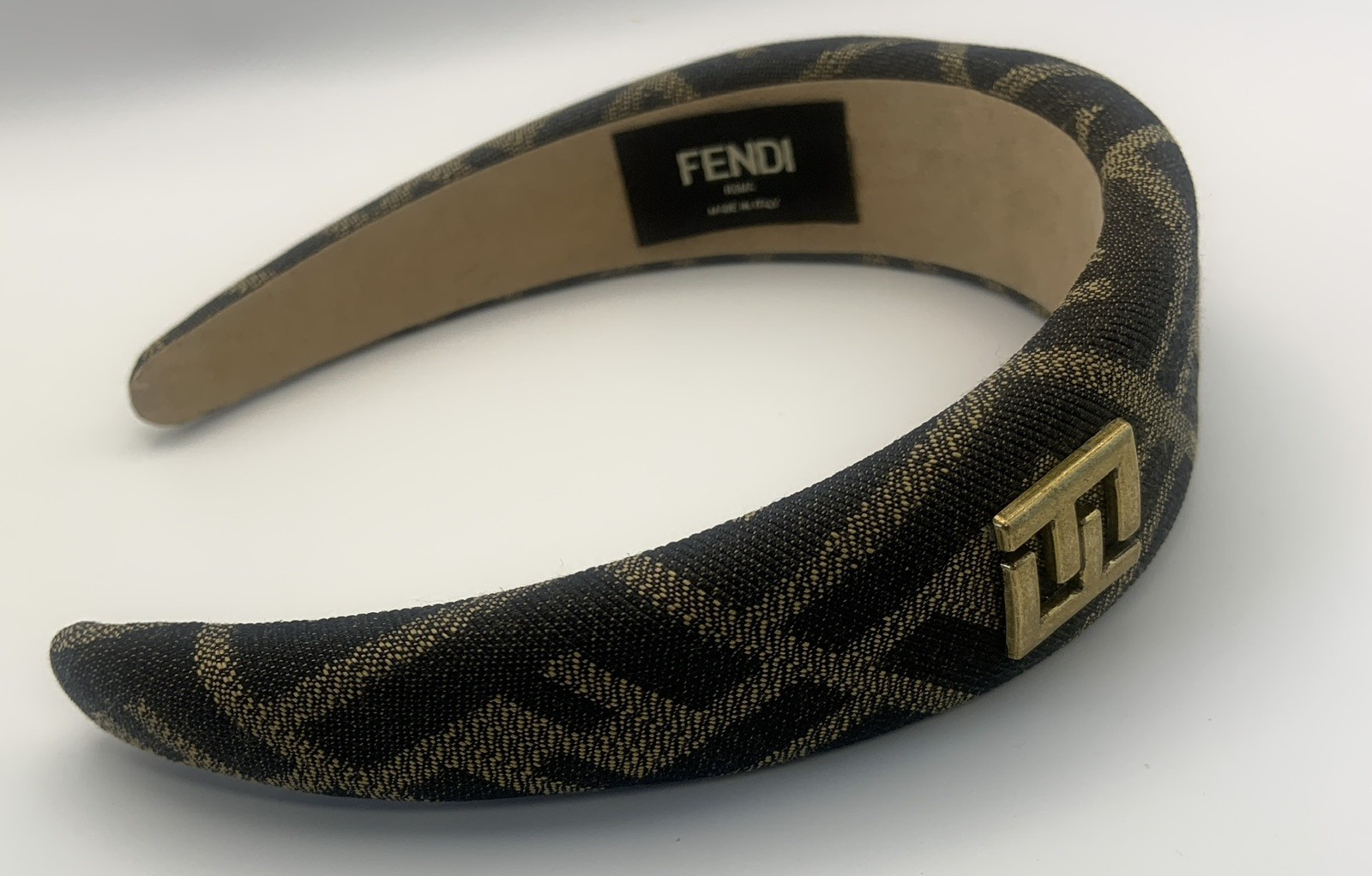 Fendi Monogram Headband with FF Logo Emblem