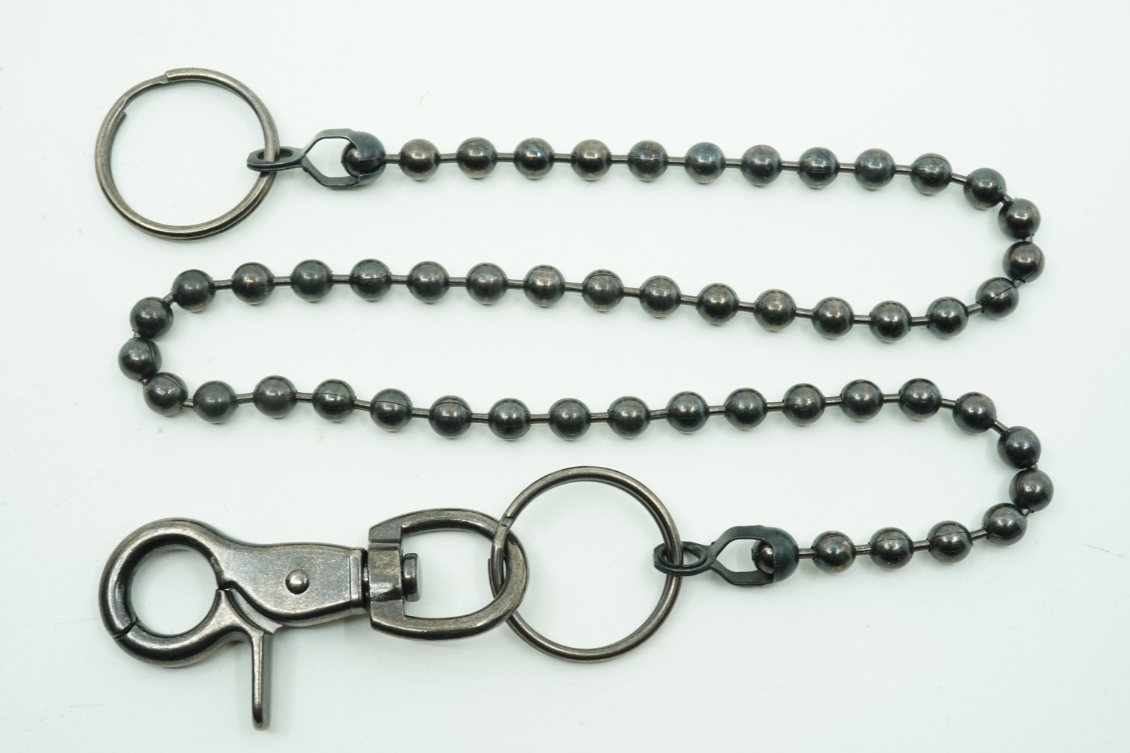 6.3mm Size Bead Ball Gun Metal Steel Finish 18″ Inch Length Wallet Chain