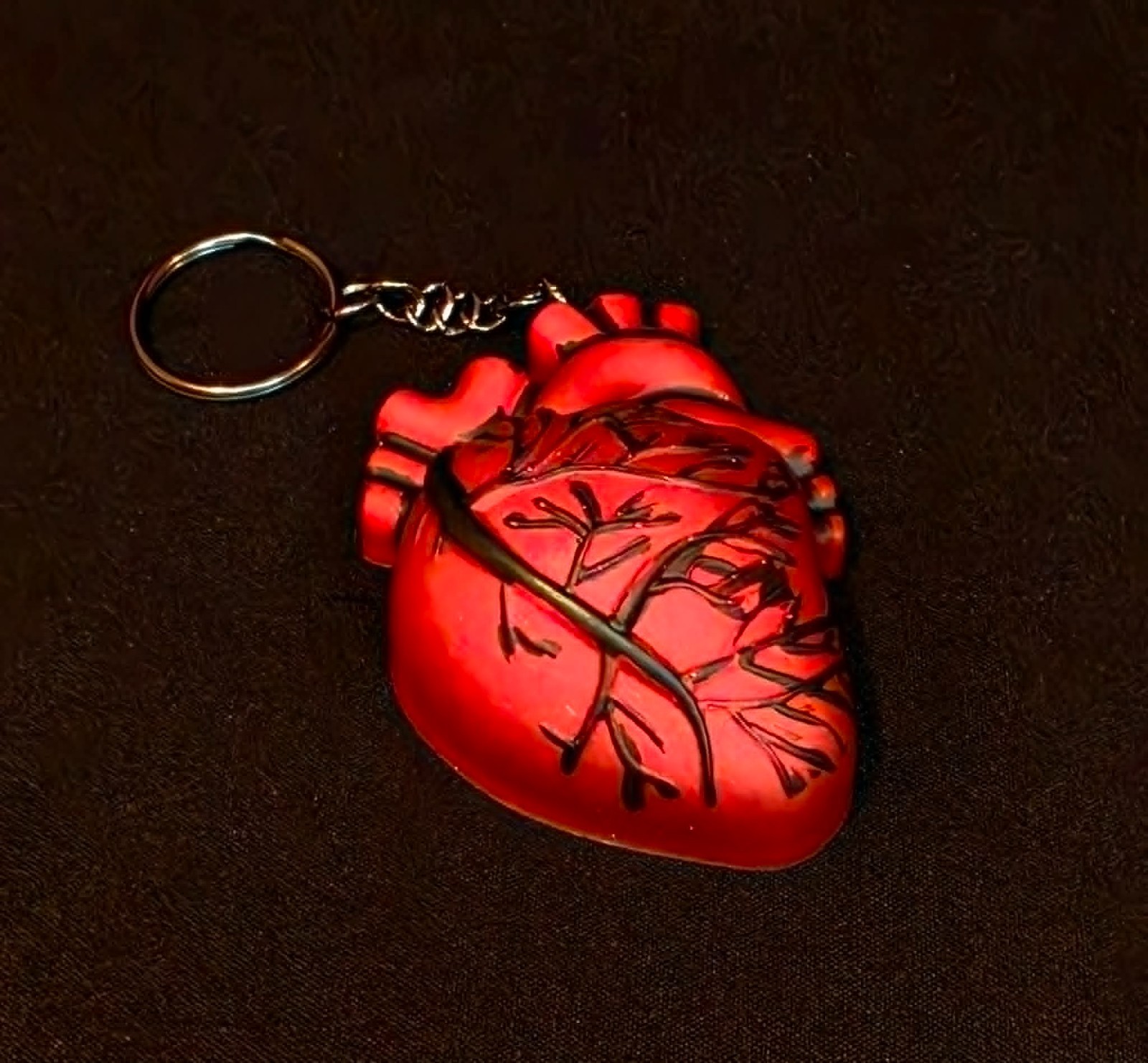 Gothic Red Heart 3D Resin Keychain @ Soldierzgurl Dezignz