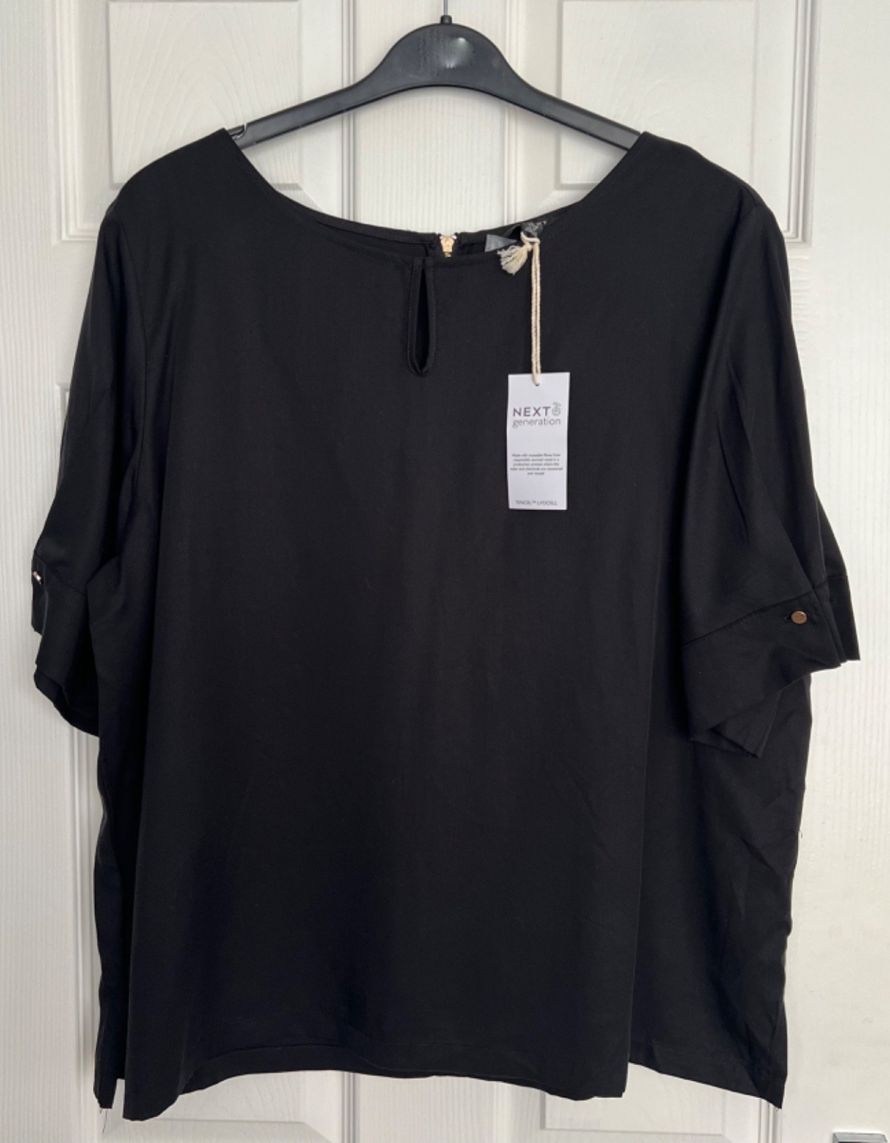 NEW NEXT Ladies Black Short Sleeve Blouse Size 20