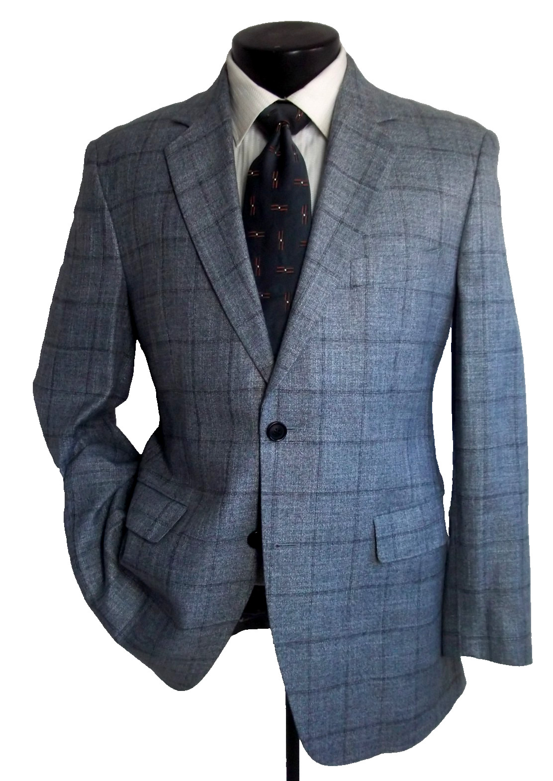 Huddersfield gray plaid 2Button soft bamboo fabric suit 40R Pants W36″x30L