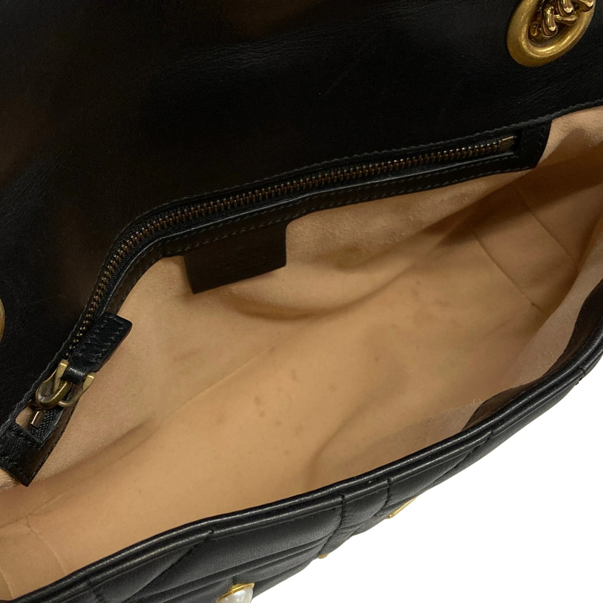 GUCCI GG Marmont Quilting Small Shoulder Bag 443497 Black Leather Shoulder Bag