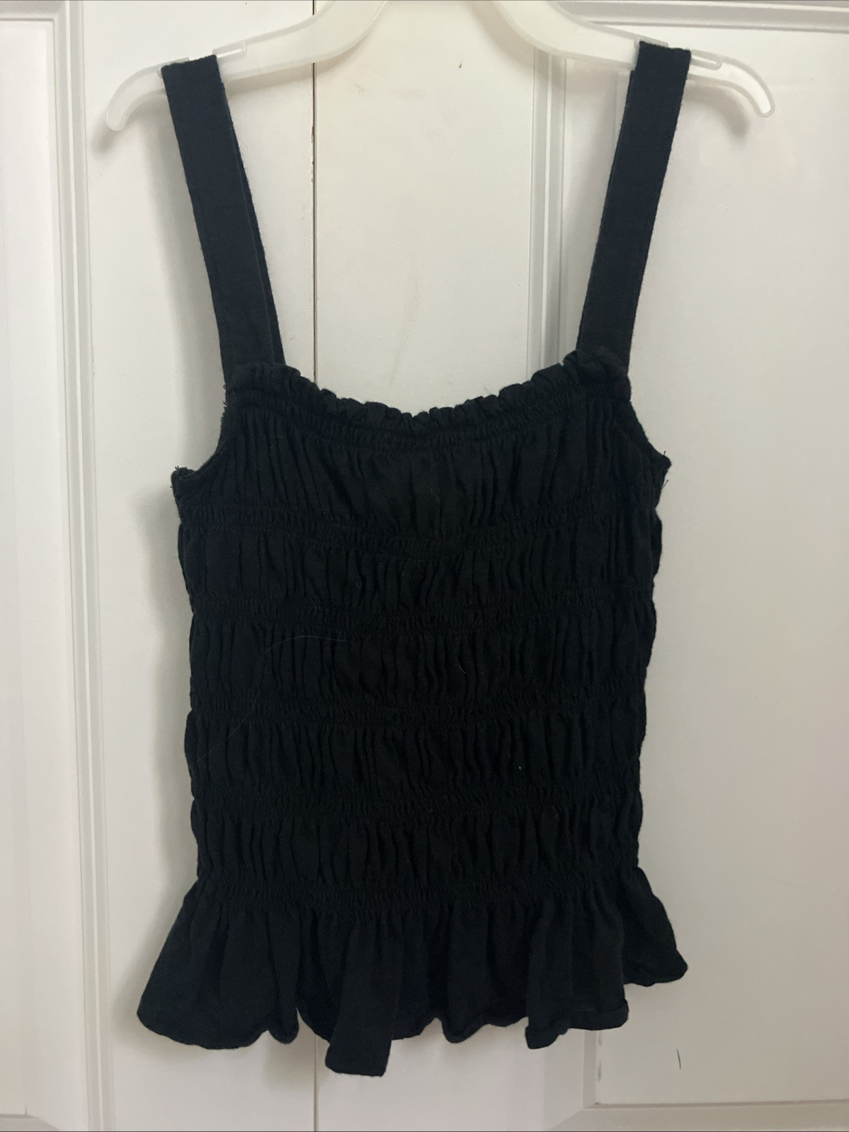 Black Universal Thread Ruffle Tank Top Woman’s Size XS