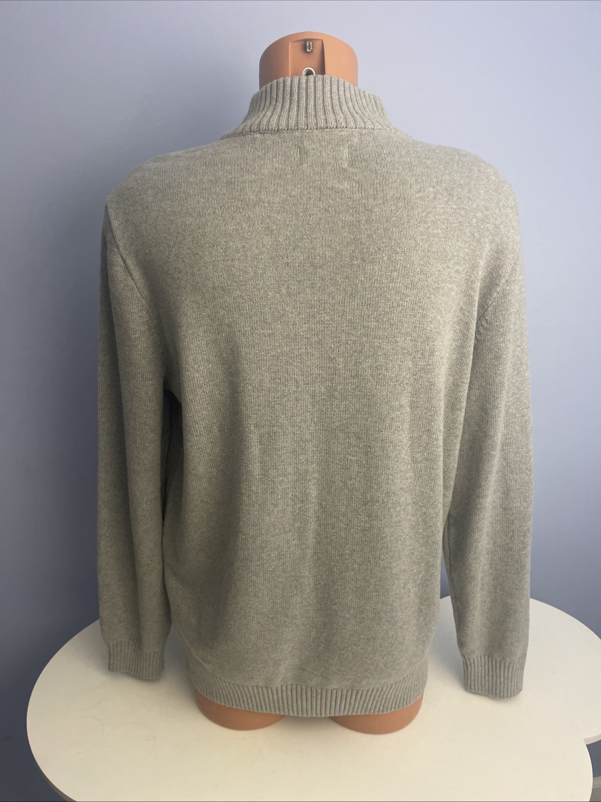 Chaps RALPH LAUREN Men’s Sweater USA American Flag Gray 1/4 Zip Size Large NWT