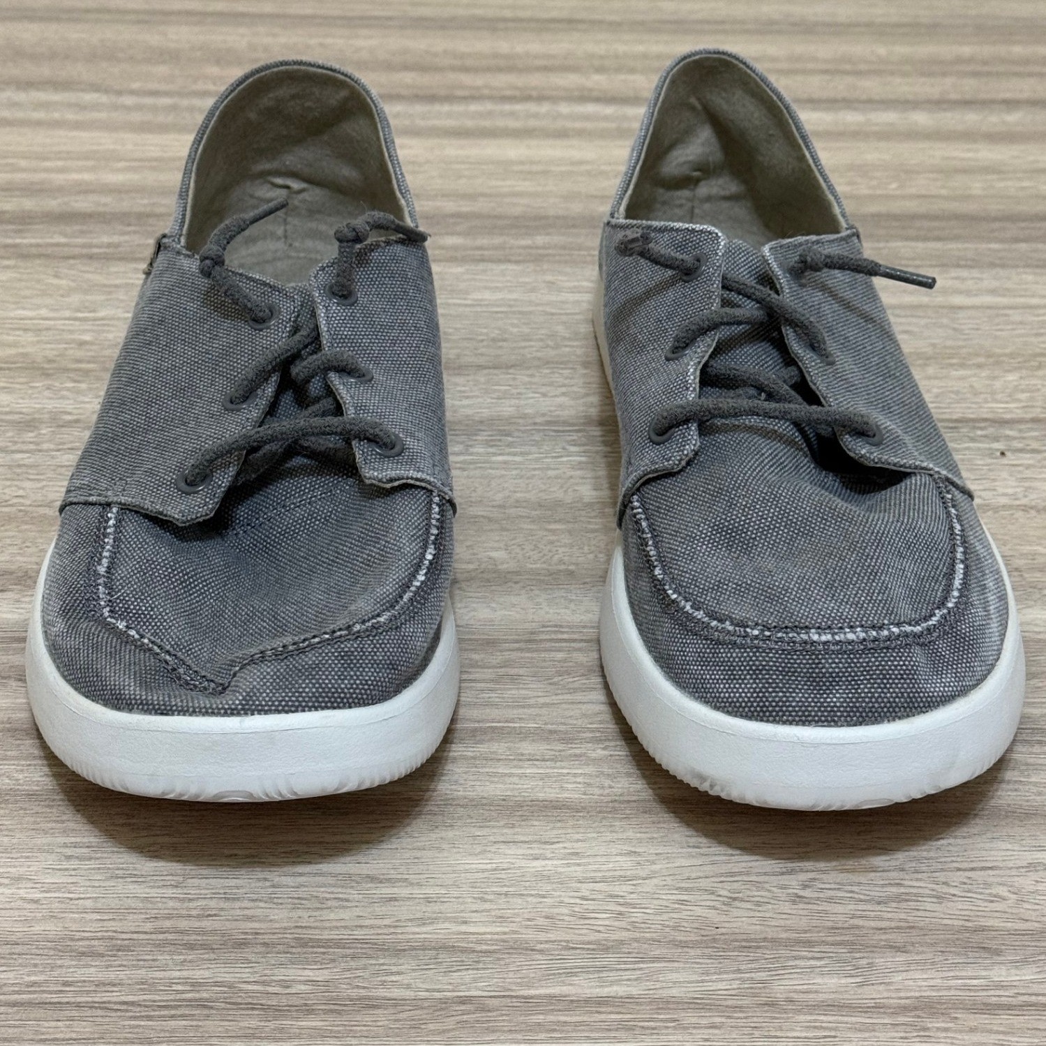 Chaco Sneakers Men 9 Gray Chillos Canvas Slip On Boat Shoes Luvseat Casual