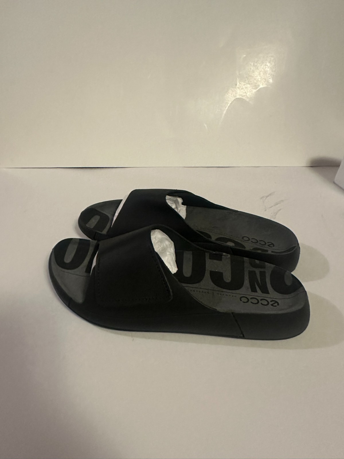 New Ecco Men’s Black 2nd Cozmo Slippers Size 8-8.5 US 500914