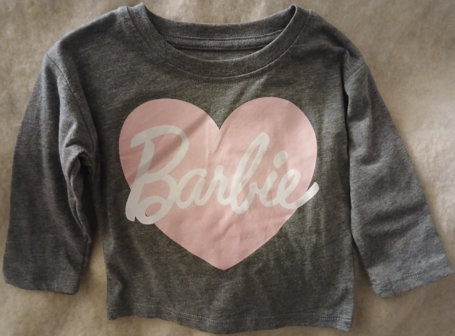 BARBIE PINK*GRAY & WHITE PANTS OUTFIT/HEART-SIZE 12 MONTHS-NEW WITH TAGS
