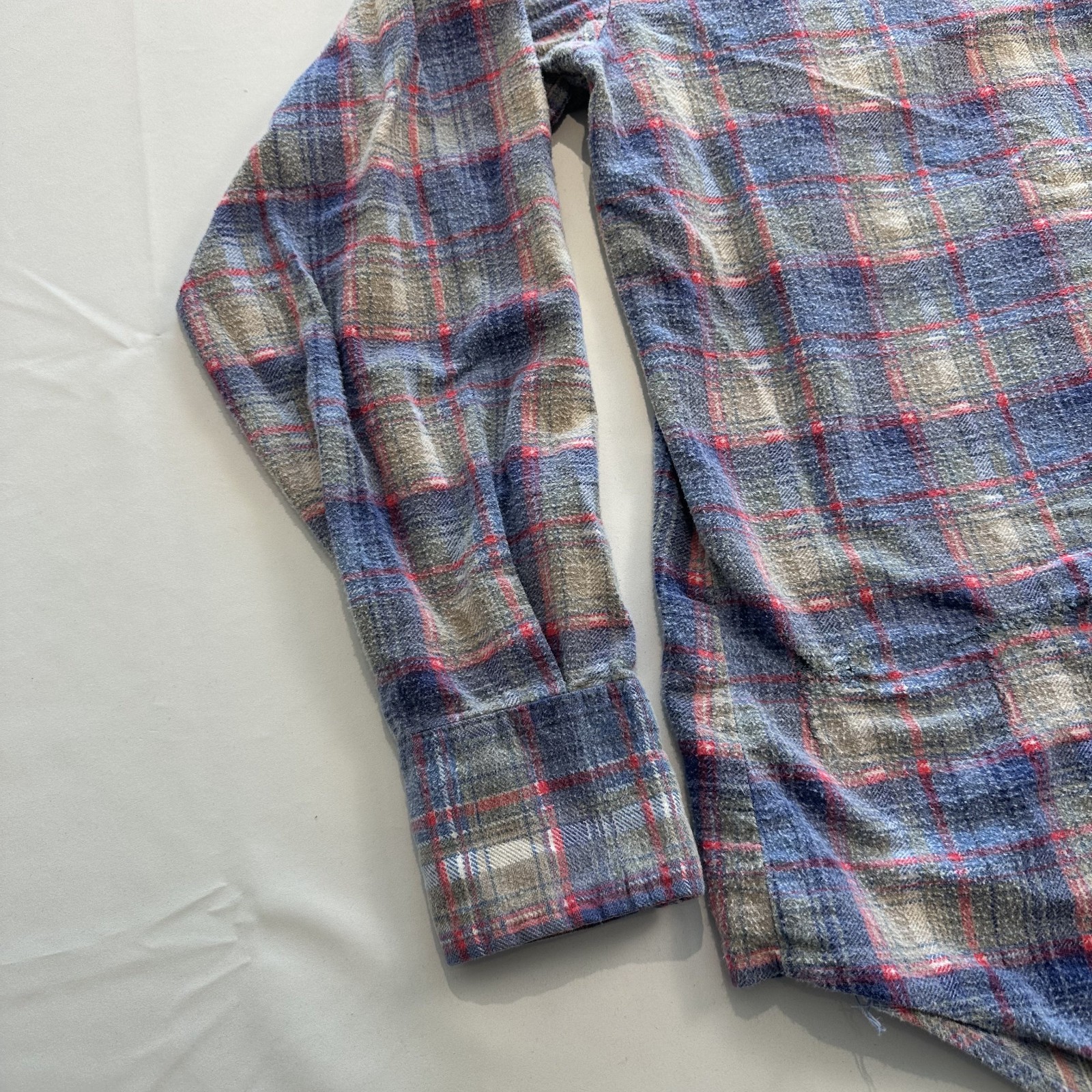 VTG Plainsman Pearl Snap Long Sleeve Shirt Plaid Mens M Western Cowboy
