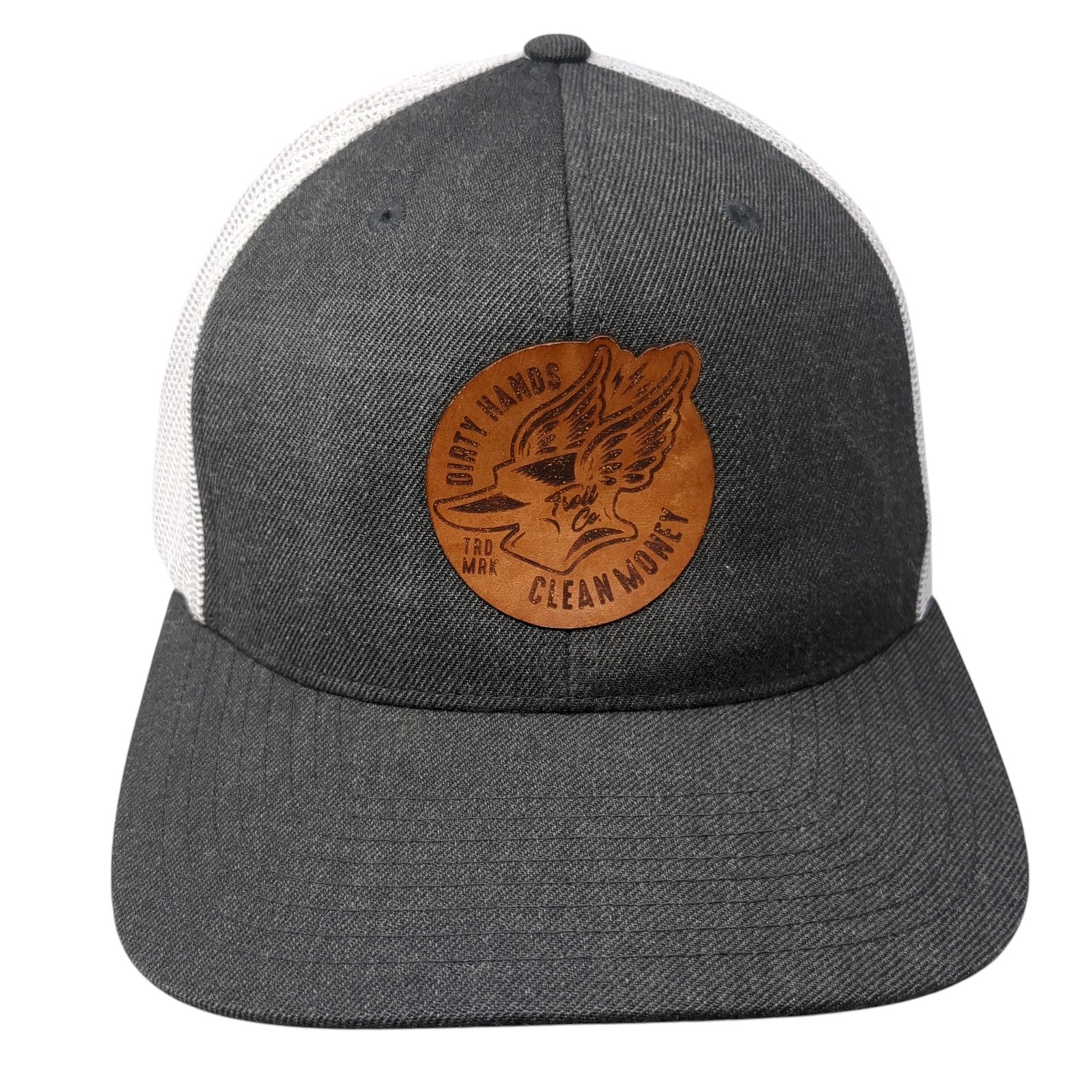 Dirty Hands Clean Money Snapback Trucker Hat Gray One Size Adjustable You Know.