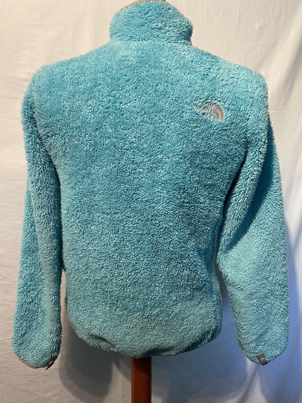 The North Face Jacket Till Blue Furry Fleece Zipper Juniors 14/16