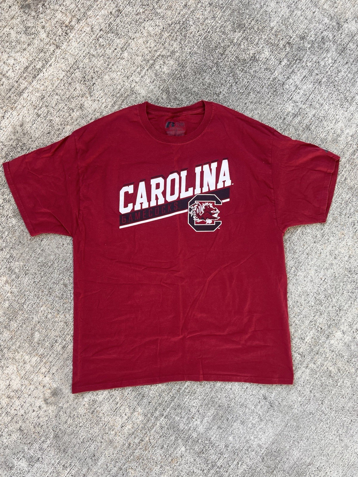 Mens Carolina Gamecocks Burgandy T-Shirt Size XL Russell Athletic Sports Shirt
