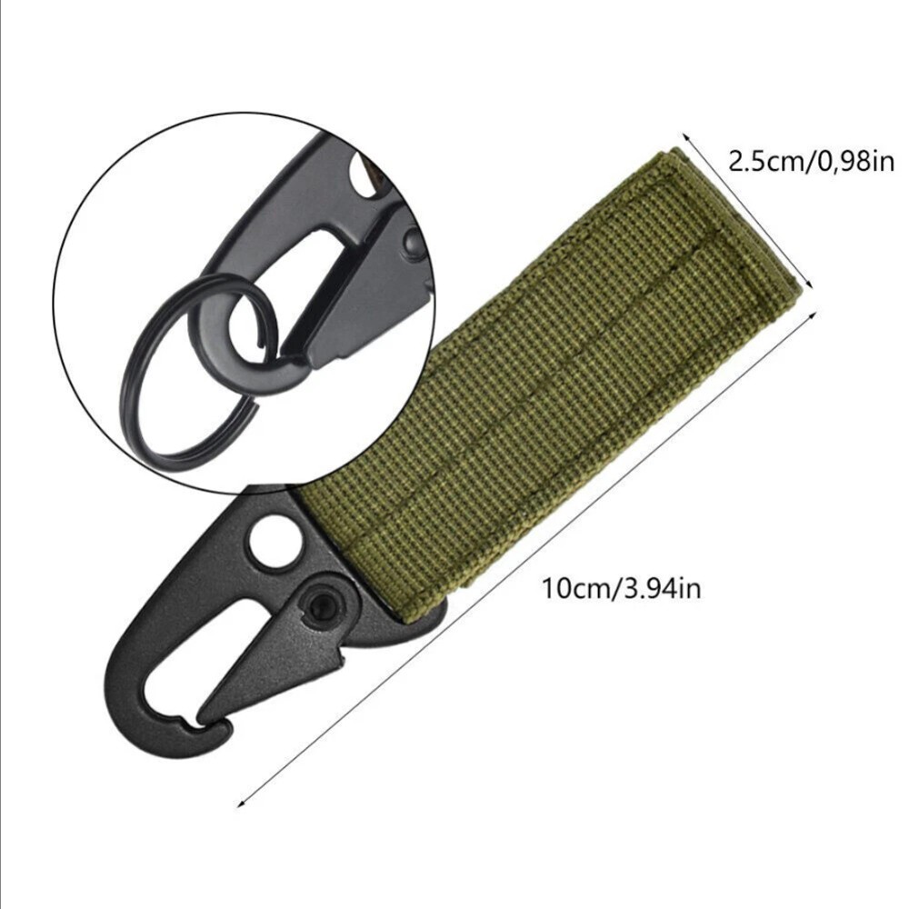3 PCS Outdoor Webbing Buckle Hook Tactical Molle Key Ring Belt Holder Nylon Clip