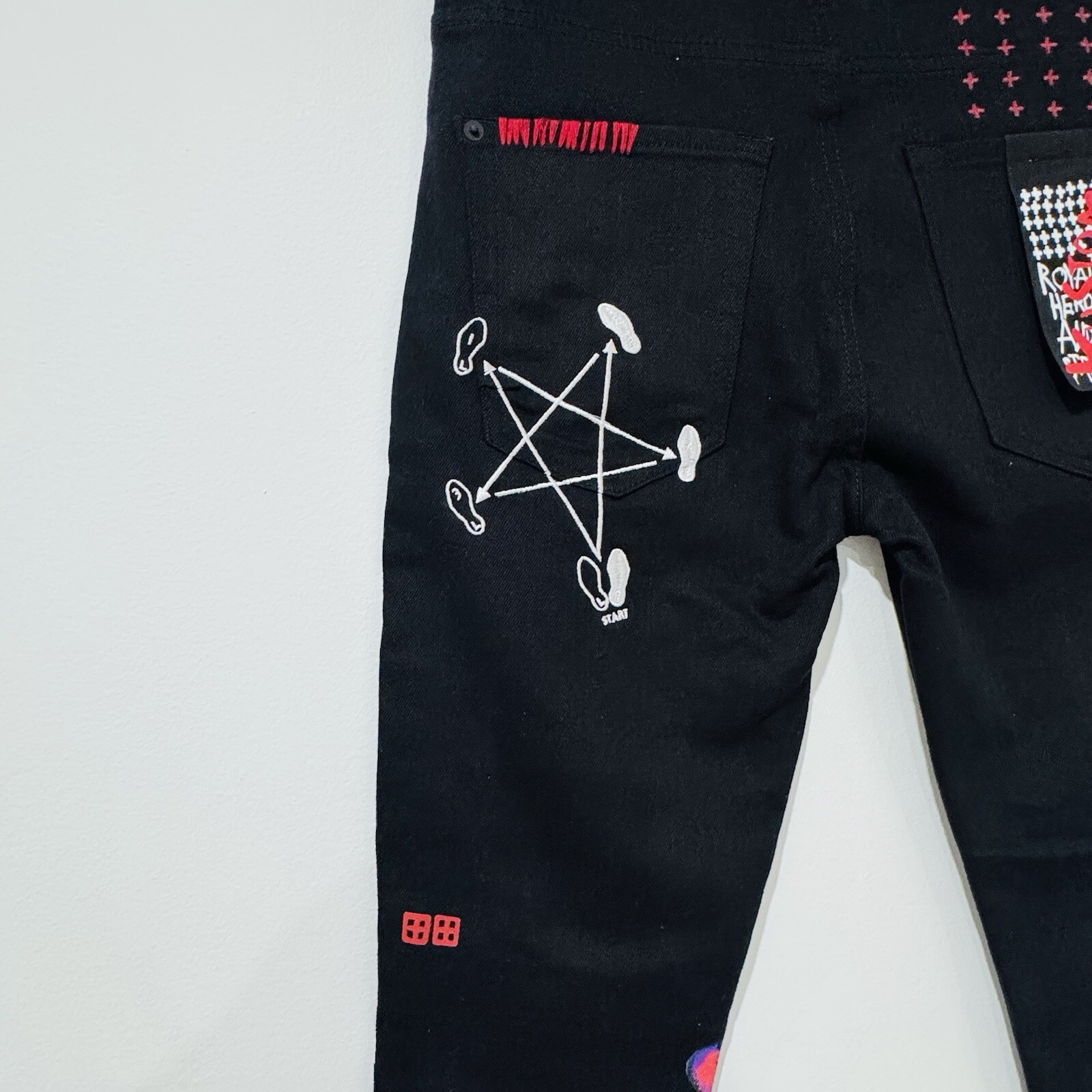 Ksubi X KUSTOM Van Winkle Black Ace Slice Rose Jeans Limited Edition 074/481