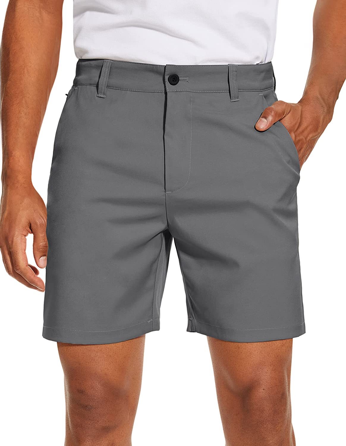 Men’s Golf Shorts Flat Front Lightweight Quick Dry Pockets Flex Dress 7” Pants