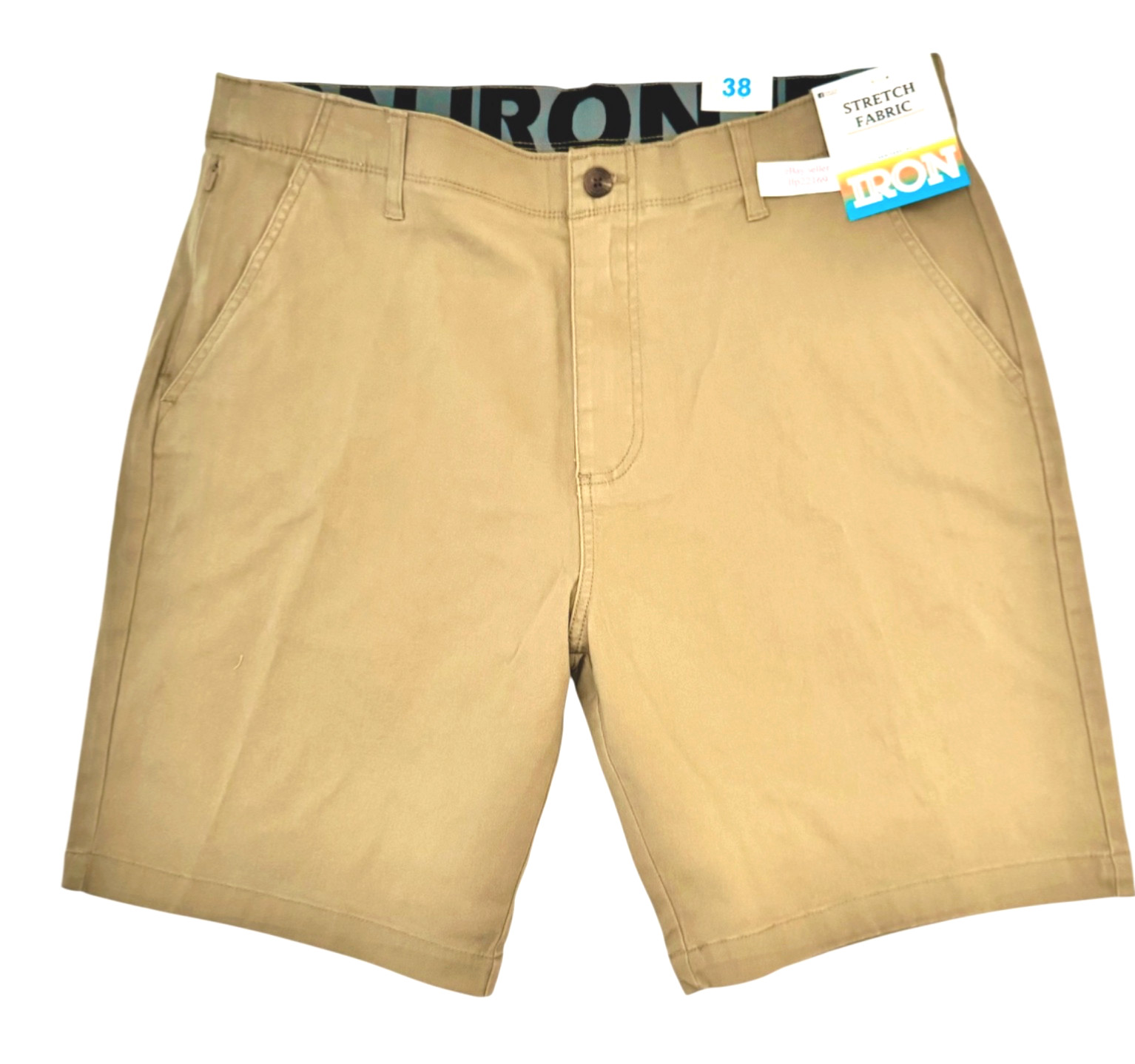 IRON CO Men’s Stretch Shorts (SIZE 38) Flex Waist Flat Front BOARDWALK New Tag!