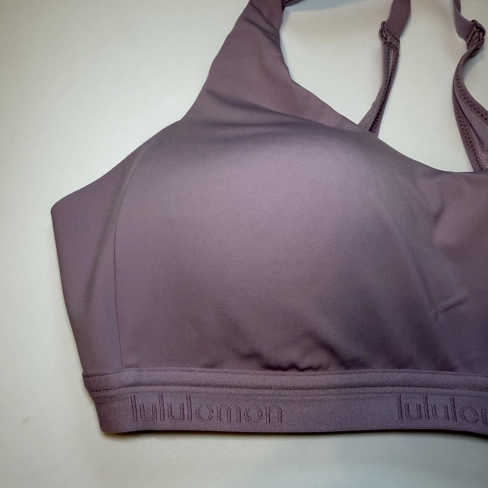 lululemon High Support Sports Bra 36C Purple Racerback Hook & Eye Adjust