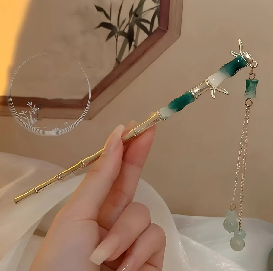 1pc Elegant Chinese Style Hairpin – Tassel Floral Hair Stick for Women – NEW
