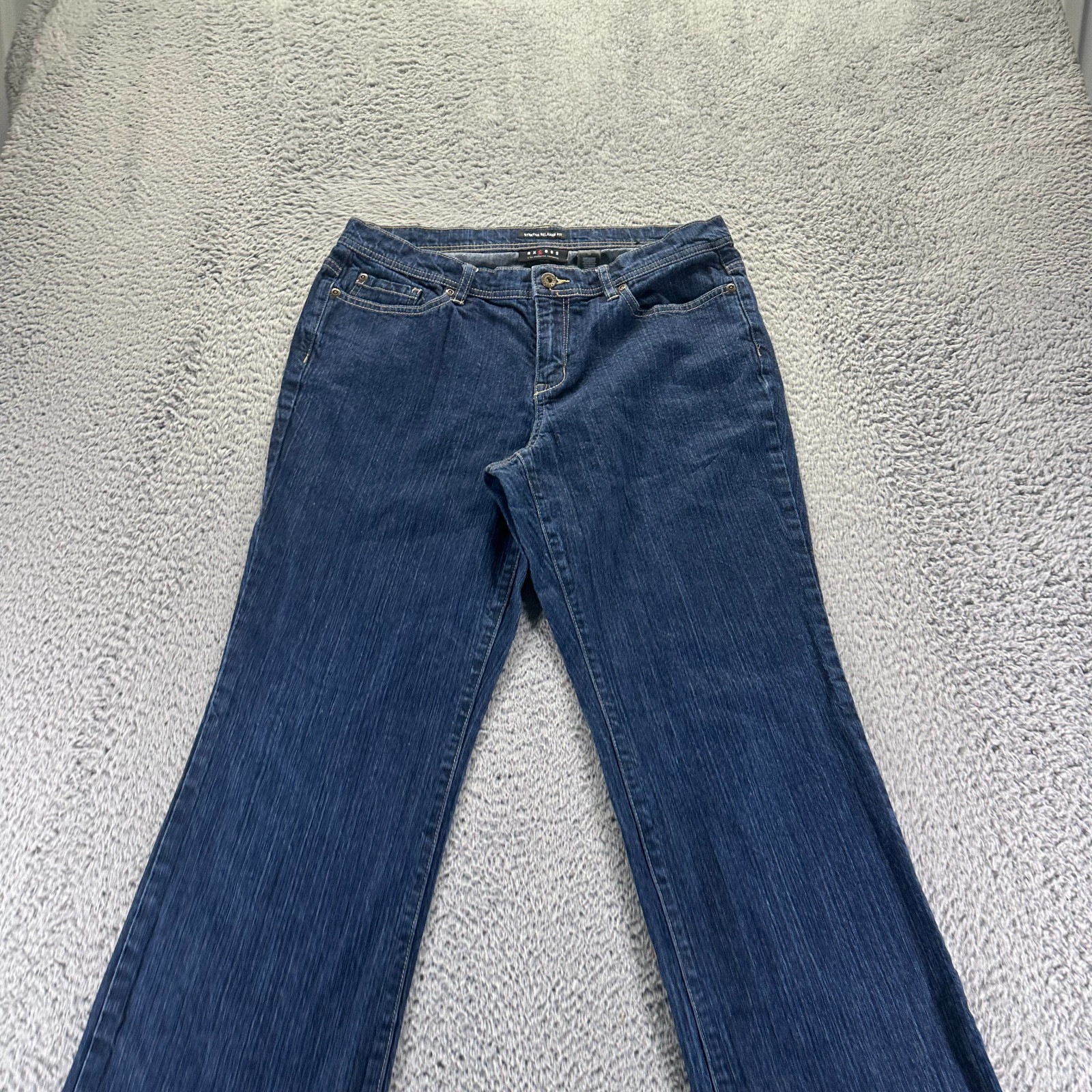 Axcess Jeans Women’s 12 Blue Cotton Denim Bootcut Relaxed Fit Workwear Stretch